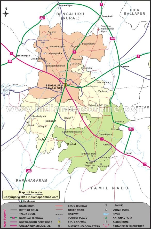 kort Bangalore syd
