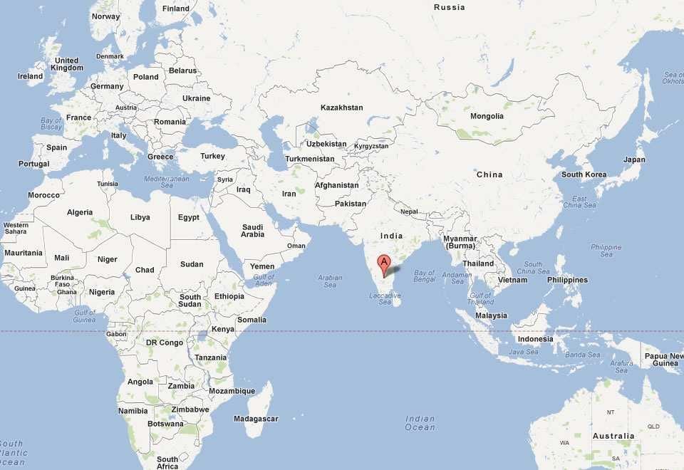 Bangalore i verden kort