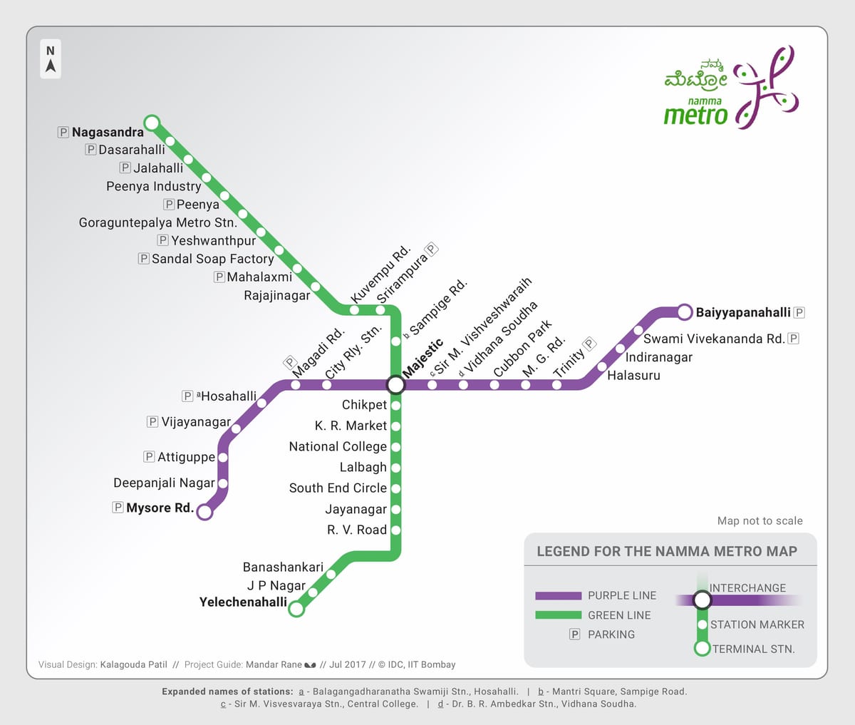 metro-kort over Bangalore
