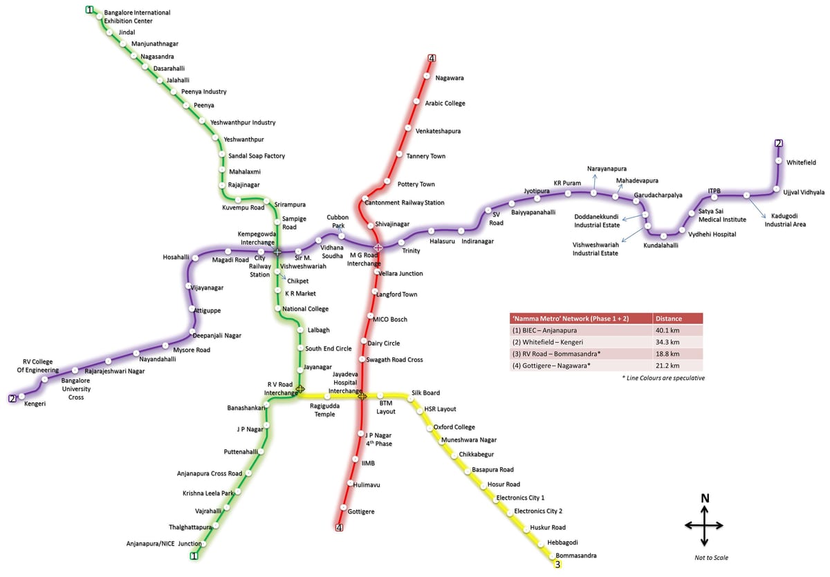 bmrcl rute kort