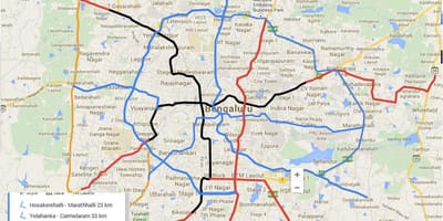 Namma metro fase 3 rute kort