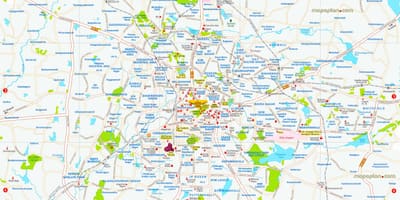 Bangalore turist steder kort