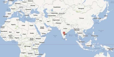 Bangalore i verden kort