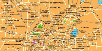 Banglore turist steder kort