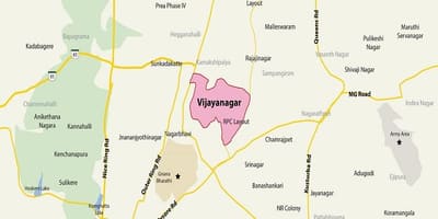 Kort over Vijayanagar Bangalore